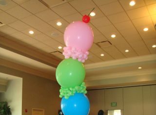 Birthday Decoration Ideas : Ice cream balloon centerpiece! Great ideas for ice cream theme!
