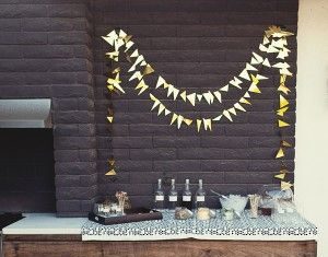 Birthday Decoration Ideas : Love the black white gold confetti dots on the table