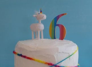 Birthday Decoration Ideas : Love this simple but beautiful rainbow unicorn cake #cake #rainbow #unicorn