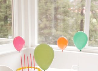 Birthday Decoration Ideas : Mini balloon place cards