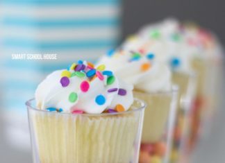 Birthday Decoration Ideas : Plastic Wine Glass Cupcake Stand. So colorful! Get plastic wine glasses from the…
