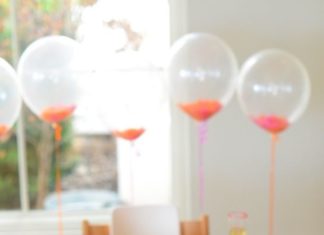 Birthday Decoration Ideas : Pretty party – love the confetti balloons!! and simple but sweet decor – though …