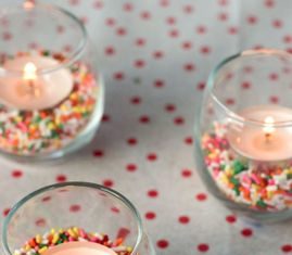 Birthday Decoration Ideas : Sprinkle Votives