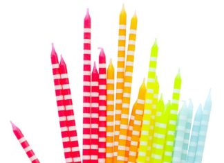 Birthday Decoration Ideas : Stripe Party Candles