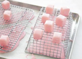 Birthday Decoration Ideas : Turn premade pound cake into petits fours. Your guests will think they came from…