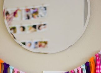 Birthday Decoration Ideas : fun decor, yarn-wrapped monogram, and fresh flowers.