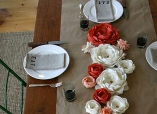 Birthday Decoration Ideas : paper flower centerpiece