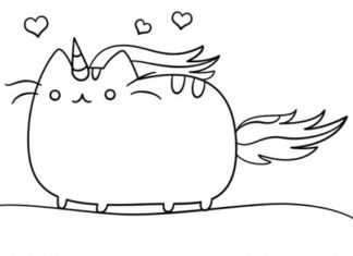 Birthday Decoration : Kawaii Cat-Unicorn coloring page from Unicorn category. Select from 20946 printa…