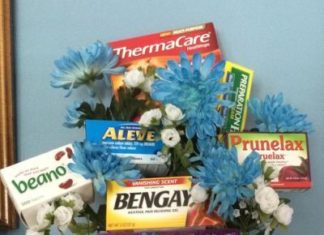 Birthday Gifts Inspiration : Old age remedies tucked into a flower arrangement is a comforting idea for a 50 …