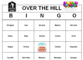 Birthday Decoration : Over The Hill Birthday Party Bingo Game 60 by BuyMeSomeHappiness, $2.49