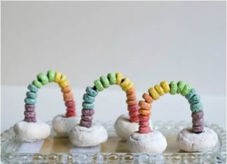 Birthday Decoration : Rainbow Cloud Donuts for St. Patrick's Day