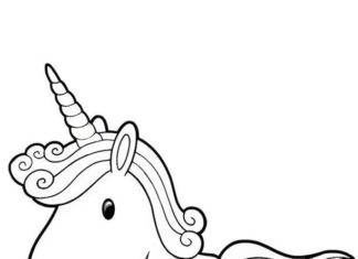 Birthday Decoration : Unicorn illustration. Me thinks this would make an awesome coloring book page or…