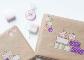 Birthday Decoration : gift wrapping idea with masking tape / Geschenkeverpackung / idée emballage cad…