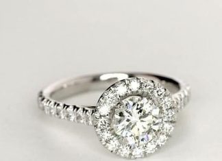 Birthday Gifts Ideas : 1.7CT Round Cut Solitaire Russian Lab Diamond Halo Engagement Ring