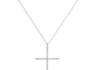 Birthday Gifts Ideas : 1.8TCW French Pave Russian Lab Diamond Cross Pendant Necklace