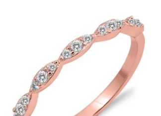 Birthday Gifts Ideas : 14K Rose Gold 1.43TCW Russian Lab Diamond Wedding Band Ring