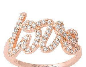 Birthday Gifts Ideas : 14K Rose Gold 1.9TCW Russian Lab Diamond Love Ring