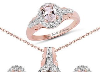 Birthday Gifts Ideas : 14K Rose Gold Ethically Mined Natural Peach Morganite Diamond Halo Engagement Ri…