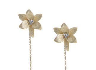 Birthday Gifts Ideas : 14K Yellow Matte Gold Fresh Water Pearls Drop Earrings