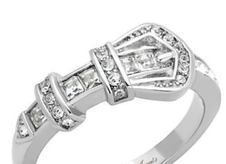 Birthday Gifts Ideas : 1TCW Russian Lab Diamond Buckle Ring