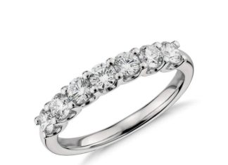 Birthday Gifts Ideas : 1TCW Russian Lab Diamond Wedding Band Half Eternity Ring