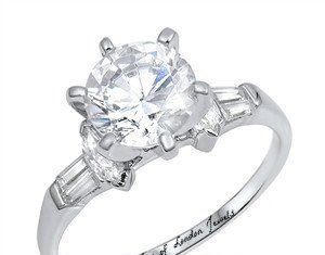 Birthday Gifts Ideas : 2.5CT Perfect Round Cut Solitaire Baguettes Russian Lab Diamond Ring