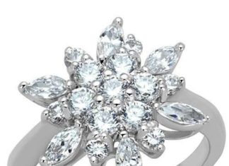 Birthday Gifts Ideas : 2.65TCW Marquise and Round Cut Russian Lab Diamond Ring