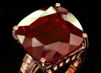 Birthday Gifts Ideas : A 14K Rose Gold Natural Vintage Style 26.55CT Cushion Cut Blood Red Ruby Ring