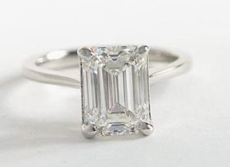 Birthday Gifts Ideas : A Flawless 6CT Emerald Cut Russian Lab Diamond Solitaire Engagement Ring