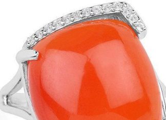 Birthday Gifts Ideas : A Natural 7.48CT Sunset Orange Carnelian Cabochon Ring