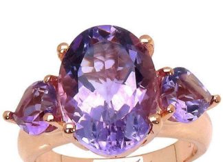 Birthday Gifts Ideas : A Natural 7.4CT Oval Cut Rose de France Pink Amethyst 14K Rose Gold Ring