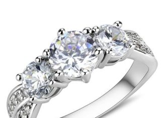 Birthday Gifts Ideas : A Perfect 1.5CT Three Stone Journey Russian Lab Diamond Promise Engagement Anniv…