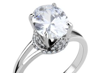Birthday Gifts Ideas : A Perfect 1.8CT Oval Cut Russian Lab Diamond Solitaire Split Shank Engagement Ri…