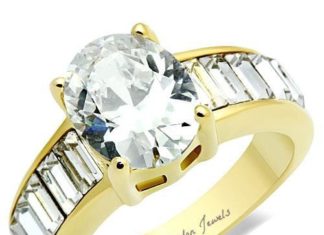 Birthday Gifts Ideas : A Perfect 14K Yellow Gold 2.4CT Oval Cut Russian Lab Diamond Ring