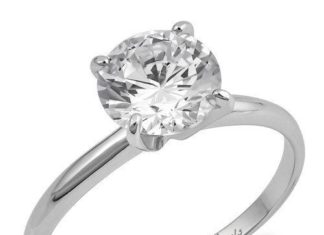 Birthday Gifts Ideas : A Perfect 2.2CT Round Cut Solitaire Russian Lab Diamond Ring