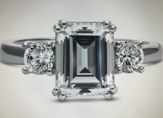 Birthday Gifts Ideas : A Perfect 2.7CT Emerald Cut Solitaire Russian Lab Diamond Engagement Ring