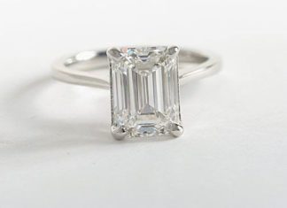 Birthday Gifts Ideas : A Perfect 2CT Emerald Cut Russian Lab Diamond Ring