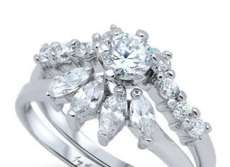 Birthday Gifts Ideas : A Perfect 2CT Round Cut & Marquise Russian Lab Diamond Bridal Set