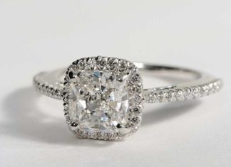 Birthday Gifts Ideas : A Perfect 5.5CT Cushion Cut Halo Russian Lab Diamond Engagement Ring