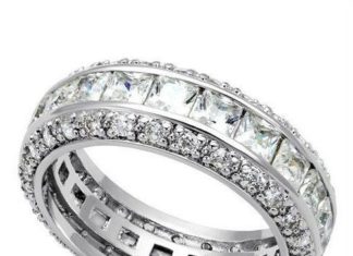 Birthday Gifts Ideas : A Perfect 8.4TCW Channel Set Russian Lab Diamond Wedding Band Eternity Ring