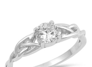 Birthday Gifts Ideas : A Perfect Celtic 1CT Russian Lab Diamond Braided Engagement Ring