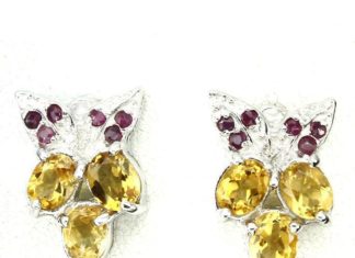 Birthday Gifts Ideas : A Vintage 14K White Gold 15.93TCW Yellow Citrine Purple Amethyst Green Emerald a…