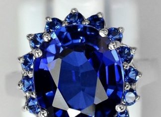 Birthday Gifts Ideas : A Vintage 6.2CT Oval Cut Blue Sapphire Floral Ring