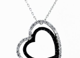 Birthday Gifts Ideas : A Vintage Black Diamond Russian Lab Diamond Double Pave Heart Solitaire Pendant …