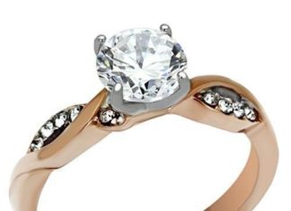 Birthday Gifts Ideas : A Vintage Style 14K Rose Gold 1CT Round Cut Lab Diamond Ring