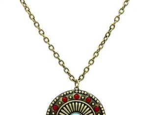 Birthday Gifts Ideas : A Vintage Style Blue Turquoise Medallion Pendant Necklace