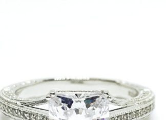 Birthday Gifts Ideas : Art Deco Milgraine 2CT Princess Cut Russian Lab Diamond Engagement Ring