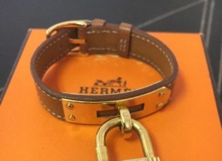 Birthday Gifts Ideas : Authentic Vintage Ladies 14K Yellow Gold Hermes Kelly Watch Leather Strap
