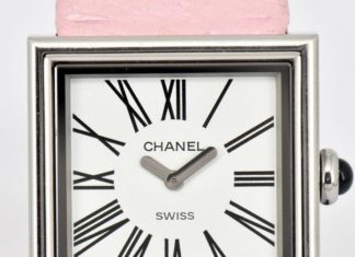 Birthday Gifts Ideas : Authentic Vintage Ladies Chanel Mademoiselle Watch Pink Leather Strap