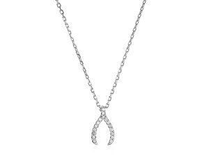 Birthday Gifts Ideas : Diamond Wishbone Good Luck Pendant Necklace